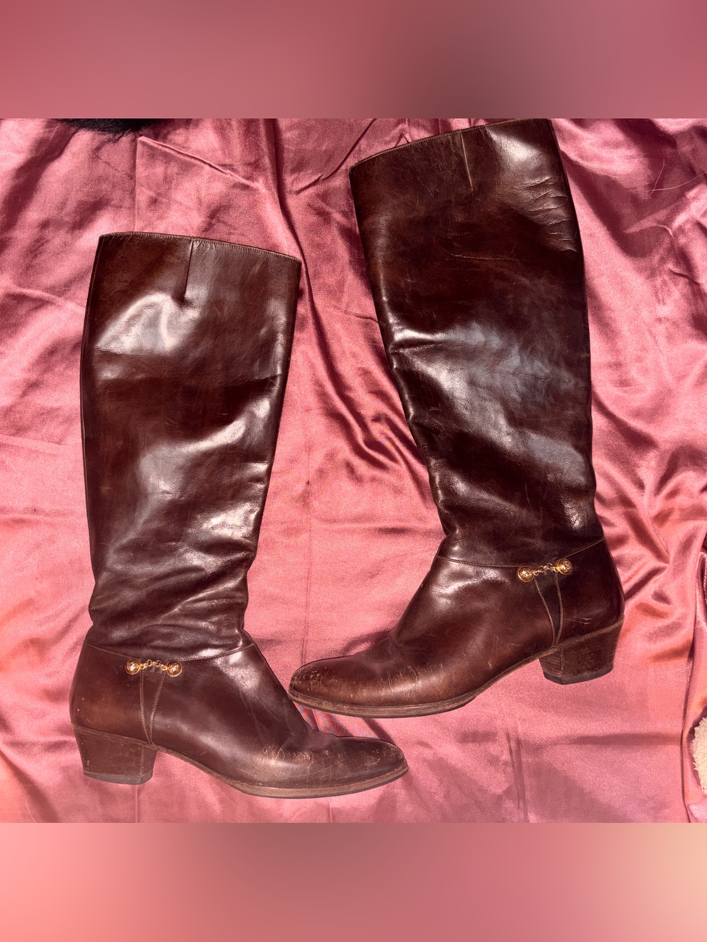 80’s vintage Salvatore Ferragamo brown leather equestrian riding boots